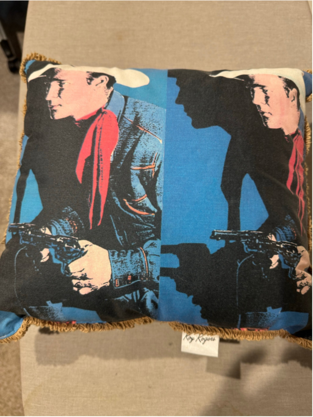 Vintage Roy Rogers Limited Edition #122/5000 Accent Pillow Blue Brown